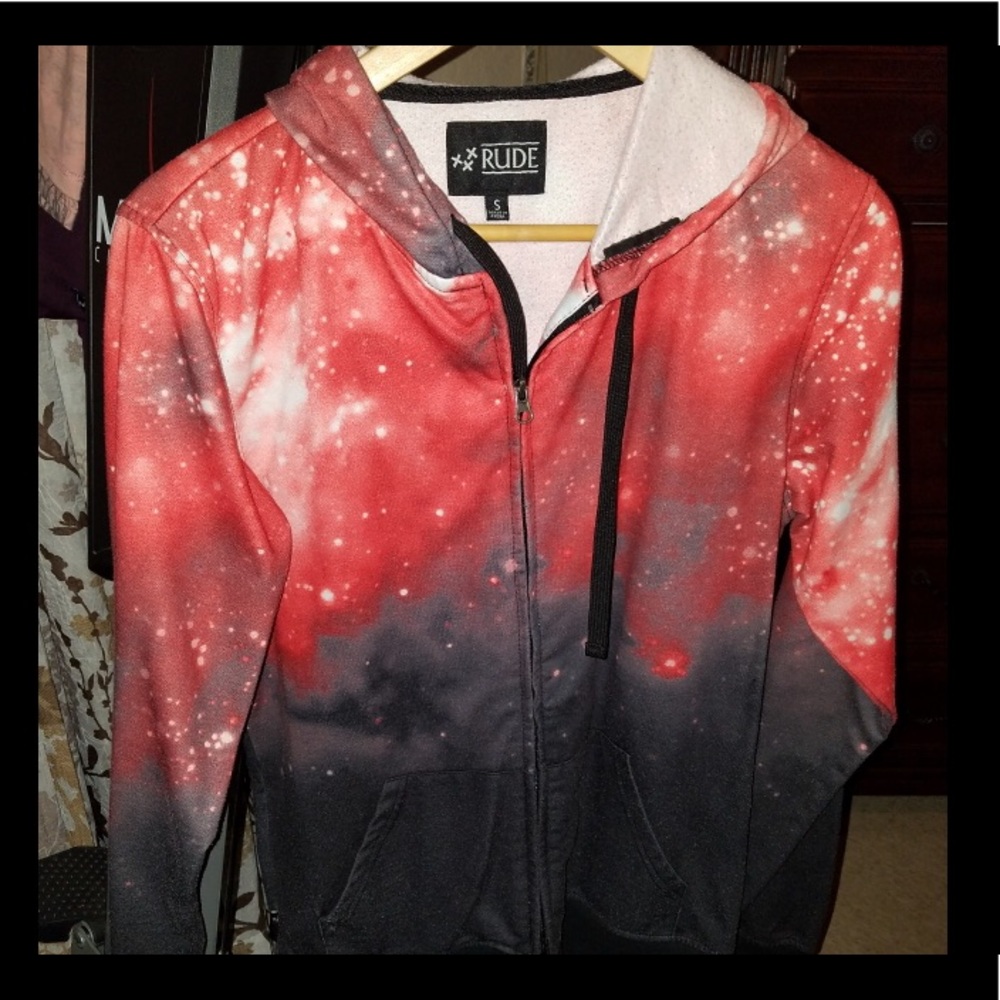 Galaxy sweater red Rude Hot Topic